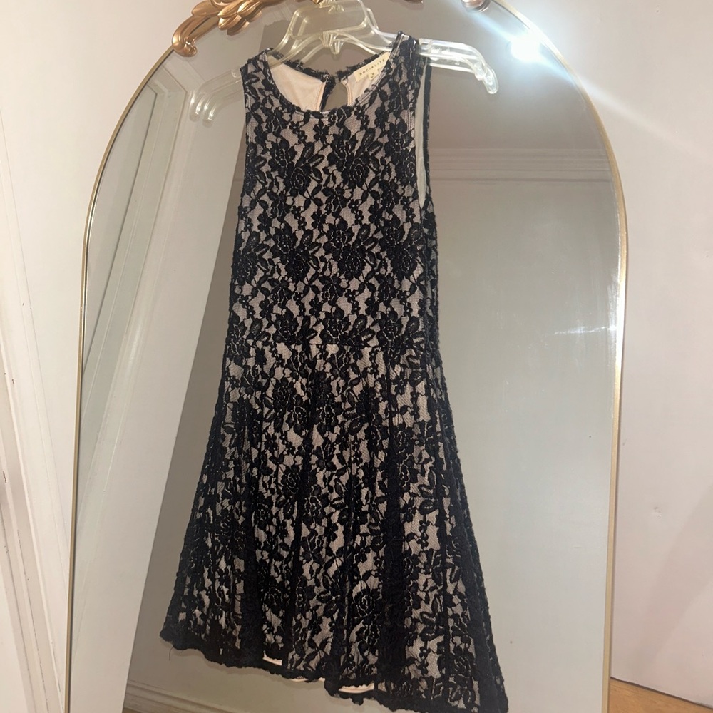 Socialite Black Lace Mini Dress, Size M